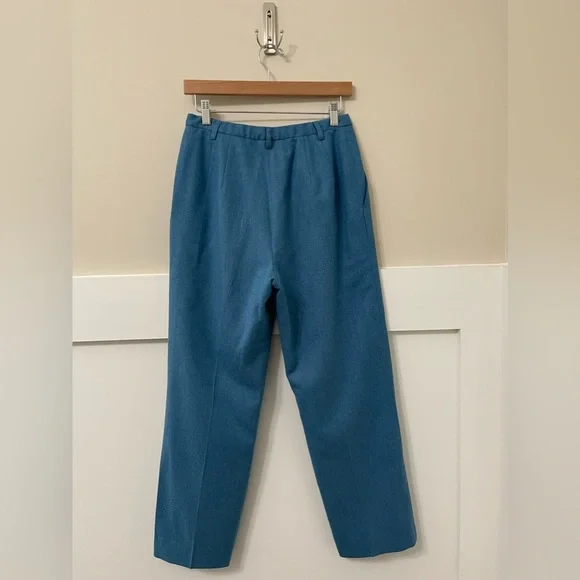 Pendleton Turquoise-Blue Virgin Wool Vintage Dress Pants Size 8 - Picture 5 of 7